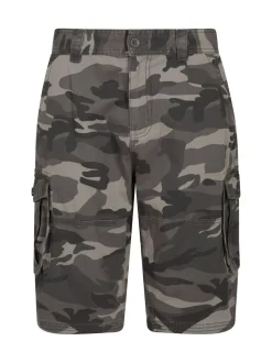 Mountain Warehouse Black Mens Camo 100% Cotton Lightweight Cargo Shorts