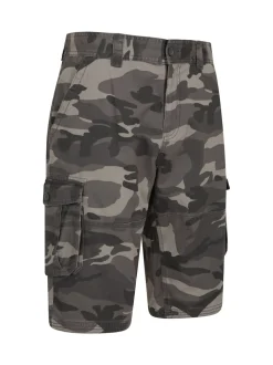 Mountain Warehouse Black Mens Camo 100% Cotton Lightweight Cargo Shorts