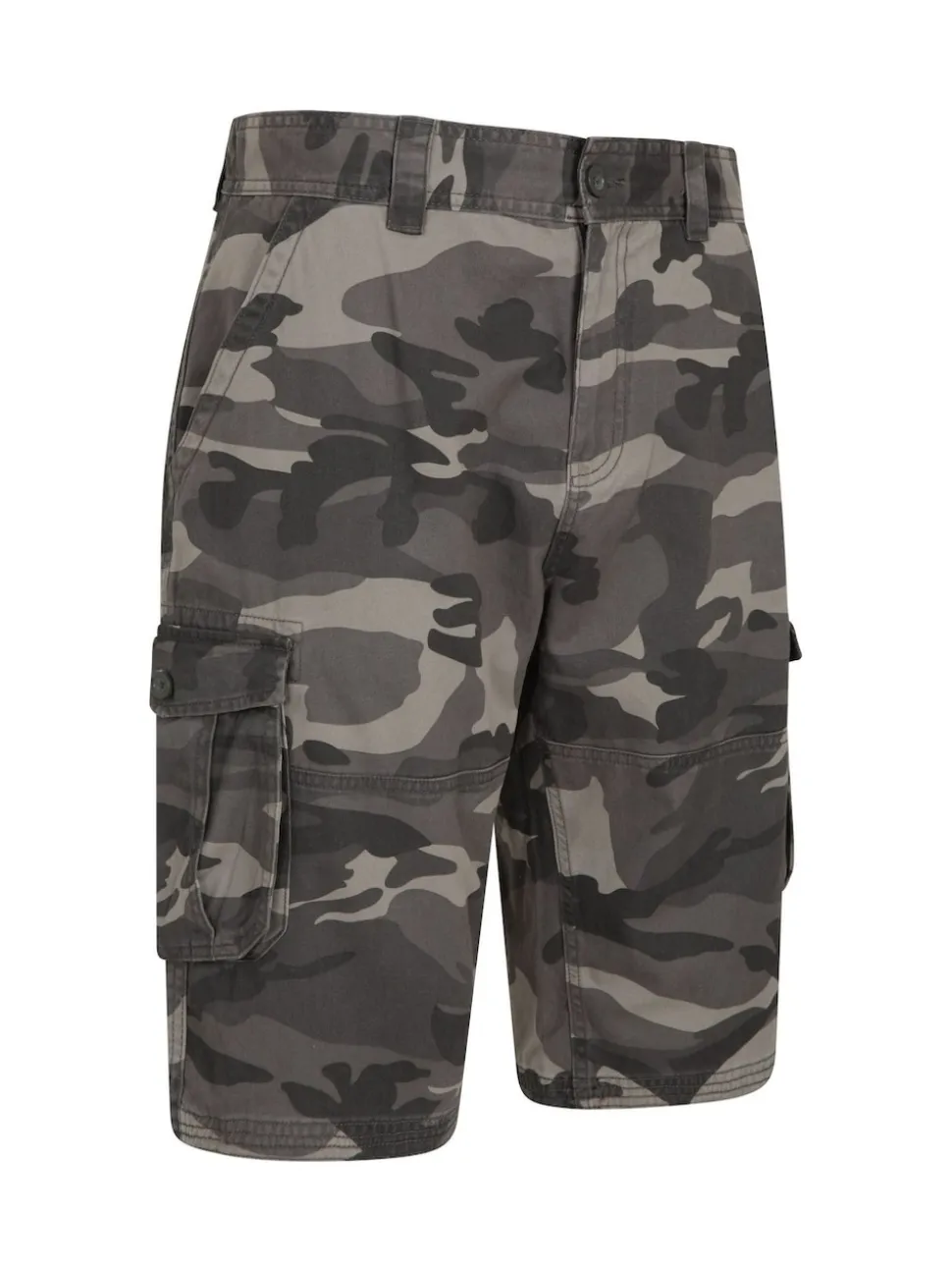 Mountain Warehouse Black Mens Camo 100% Cotton Lightweight Cargo Shorts