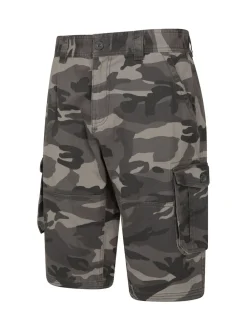 Mountain Warehouse Black Mens Camo 100% Cotton Lightweight Cargo Shorts