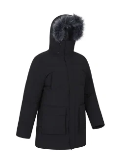 Mountain Warehouse Black Fern Mens Water Resistant Padded Parka Coat Jacket