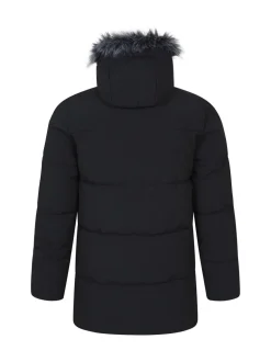 Mountain Warehouse Black Fern Mens Water Resistant Padded Parka Coat Jacket