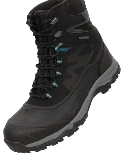 Mountain Warehouse Black Ultra Piste Basher Mens Waterproof Snow Boots