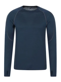 Mountain Warehouse Blue Asgard Mens Merino Top & Joggers Set