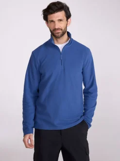 Mountain Warehouse Blue Camber II Half-Zip Quick Drying Fleece