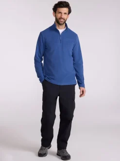 Mountain Warehouse Blue Camber II Half-Zip Quick Drying Fleece
