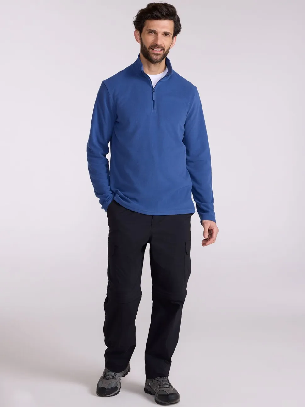 Mountain Warehouse Blue Camber II Half-Zip Quick Drying Fleece