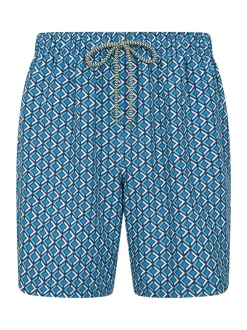 Mountain Warehouse Blue Ground Mens Aruba Printed Quick Drying Swimshorts with UV Max Protection