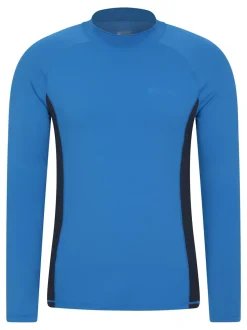 Mountain Warehouse Blue Mens Long Sleeve Rash Vest