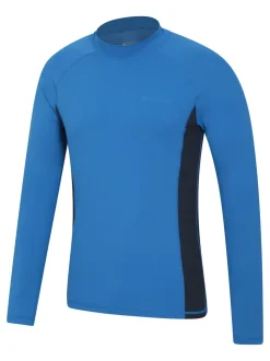 Mountain Warehouse Blue Mens Long Sleeve Rash Vest
