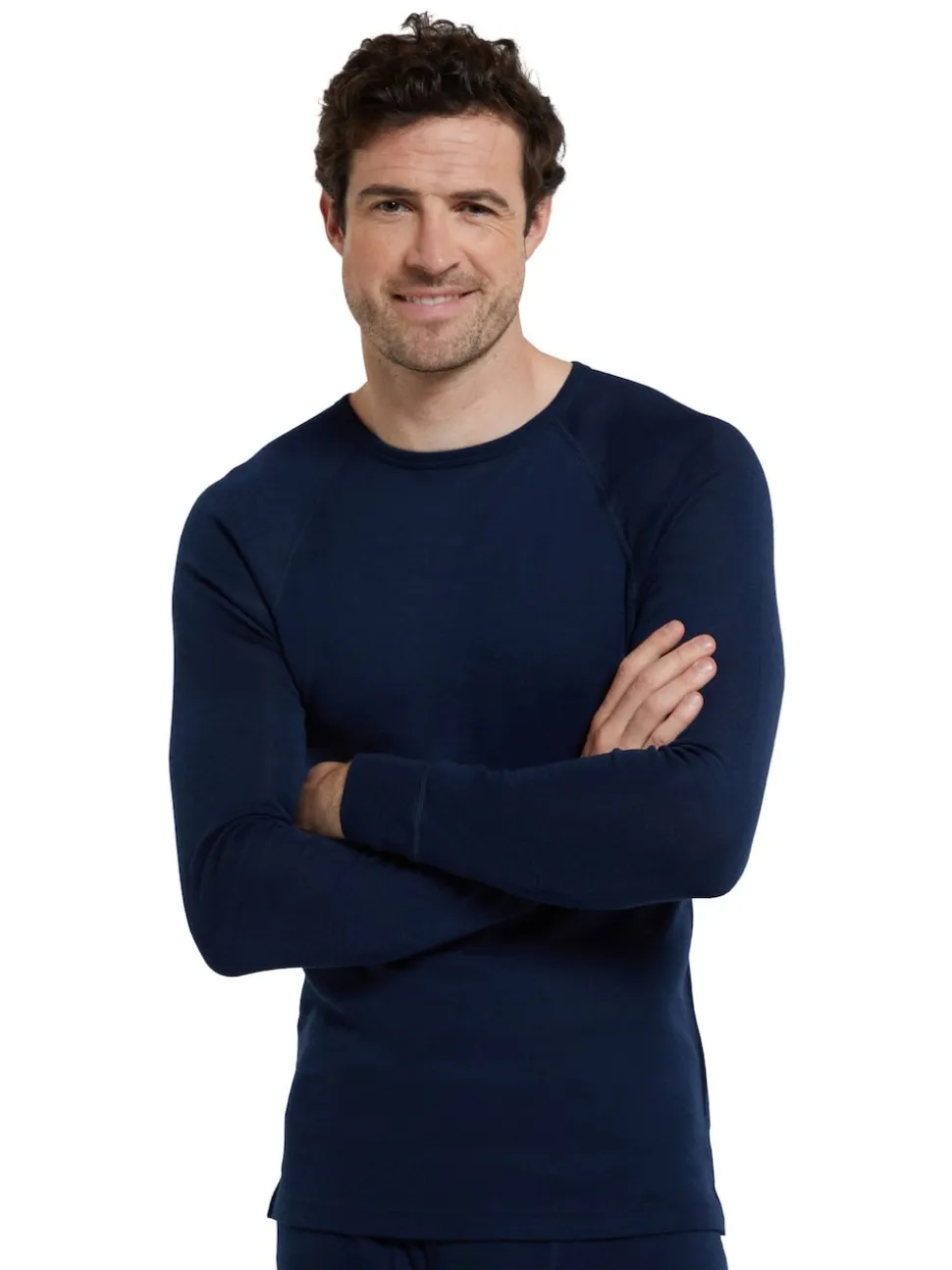 Mountain Warehouse Blue Merino Mens Round Neck Thermal Top