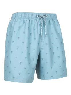 Mountain Warehouse Blue Mens Aruba Printed Quick Drying Swimshorts with UV Max Protection