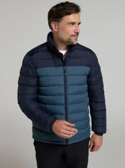 Mountain Warehouse Blue Mens Vista Water Resistant Padded Jacket