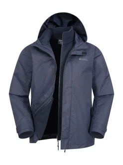 Mountain Warehouse Blue Mens Fell 3-In-1 Water Resistant Jacket