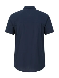 Mountain Warehouse Blue Mens Coconut Slub Texture Short Sleeve 100% Cotton Shirt