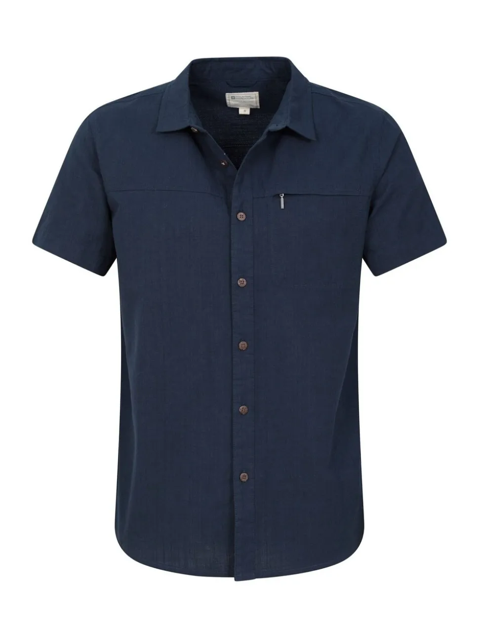 Mountain Warehouse Blue Mens Coconut Slub Texture Short Sleeve 100% Cotton Shirt