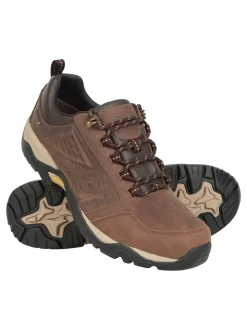 Mountain Warehouse Brown Pioneer II Mens Waterproof Extreme Leather Walking Shoes