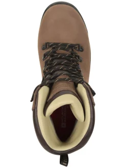 Mountain Warehouse Brown Odyssey Extreme Waterproof, Vibram Sole Leather Mens Hiking Boots