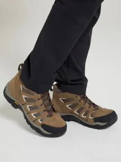 Mountain Warehouse Brown Mens Wide Fit Field Waterproof Vibram Walking Boots