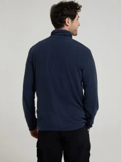 Mountain Warehouse Dark Blue Mens Camber II Half Zip Quick Drying Fleece