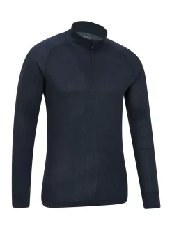 Mountain Warehouse Dark Blue Mens Talus Quarter Zip Thermal Top