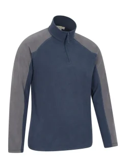 Mountain Warehouse Dark Blue Mens Ashbourne II Half Zip Fleece