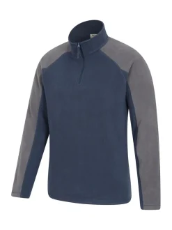 Mountain Warehouse Dark Blue Mens Ashbourne II Half Zip Fleece