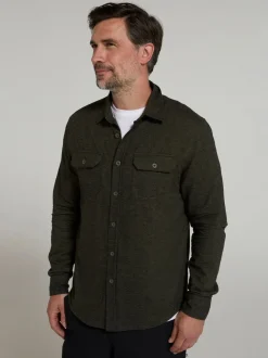 Mountain Warehouse Dark Green Trace Mens Flannel Long Sleeve Shirt
