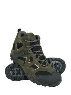 Mountain Warehouse Green Mens Curlew Waterproof Low Profile Walking Boots