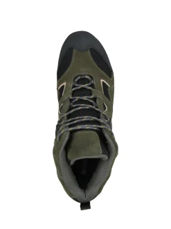Mountain Warehouse Green Mens Curlew Waterproof Low Profile Walking Boots
