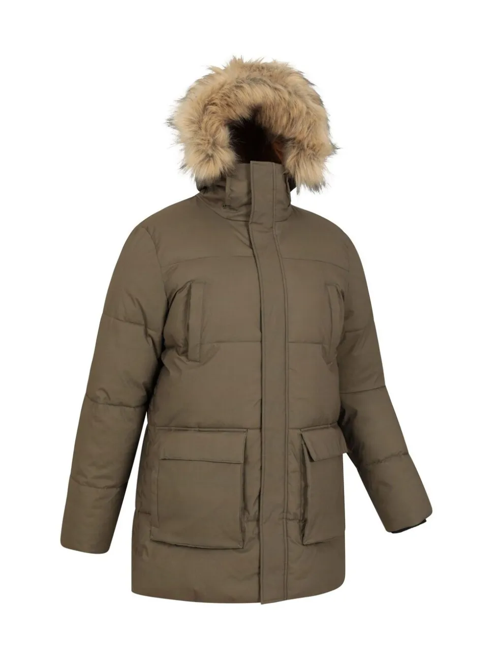 Mountain Warehouse Green Fern Mens Water Resistant Padded Parka Coat Jacket