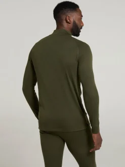 Mountain Warehouse Green Mens Talus Quarter Zip Thermal Top