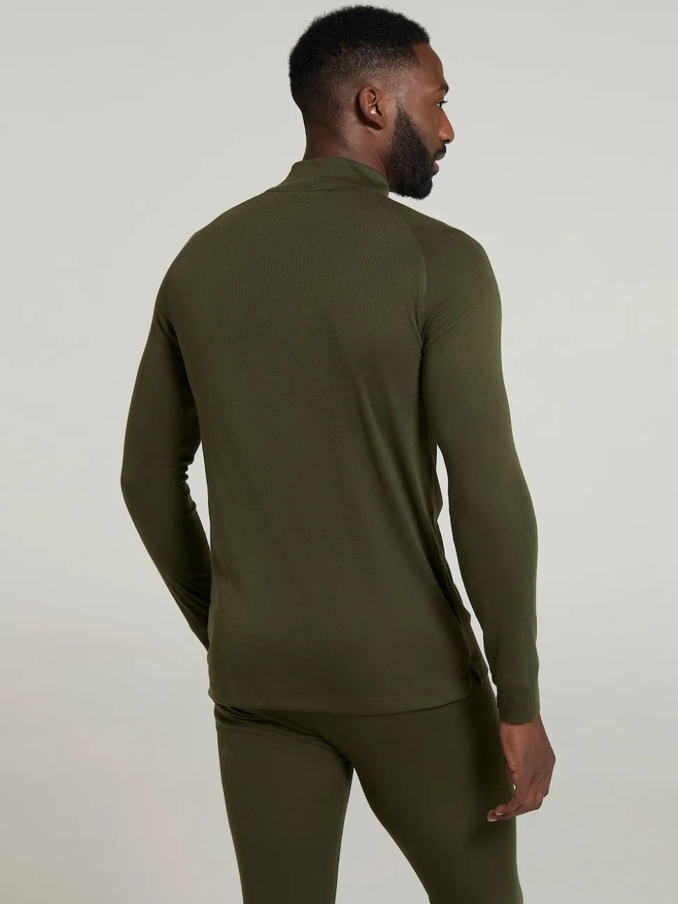 Mountain Warehouse Green Mens Talus Quarter Zip Thermal Top