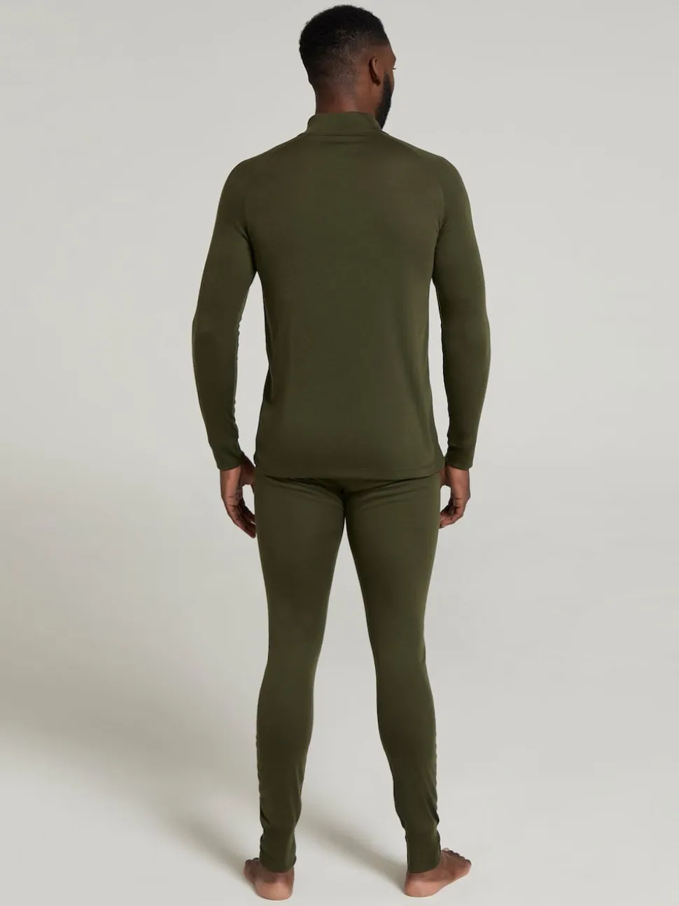 Mountain Warehouse Green Mens Talus Quarter Zip Thermal Top