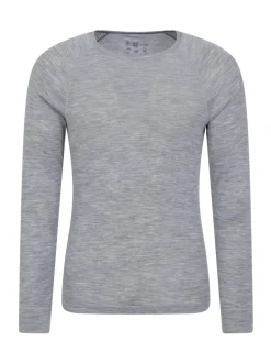 Mountain Warehouse Grey Merino Mens Round Neck Thermal Top