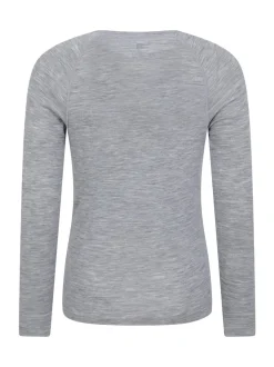 Mountain Warehouse Grey Merino Mens Round Neck Thermal Top