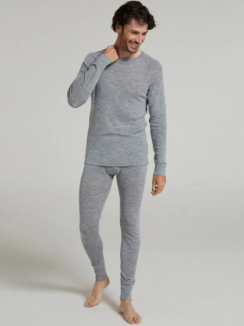 Mountain Warehouse Grey Mens Merino II Thermal Baselayer Joggers
