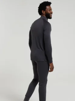 Mountain Warehouse Grey Mens Talus Quarter Zip Thermal Top