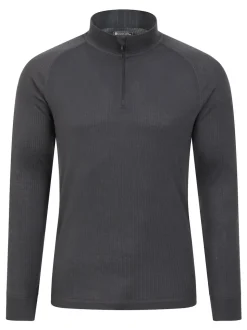 Mountain Warehouse Grey Mens Talus Quarter Zip Thermal Top