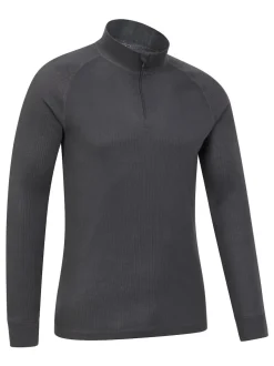 Mountain Warehouse Grey Mens Talus Quarter Zip Thermal Top