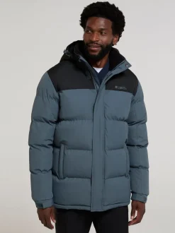 Mountain Warehouse Grey Snow Borg Lined Mens Padded Jacket