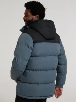 Mountain Warehouse Grey Snow Borg Lined Mens Padded Jacket