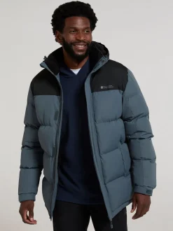 Mountain Warehouse Grey Snow Borg Lined Mens Padded Jacket