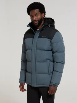 Mountain Warehouse Grey Snow Borg Lined Mens Padded Jacket
