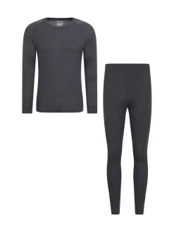 Mountain Warehouse Grey Talus Mens Thermal Top & Joggers Set