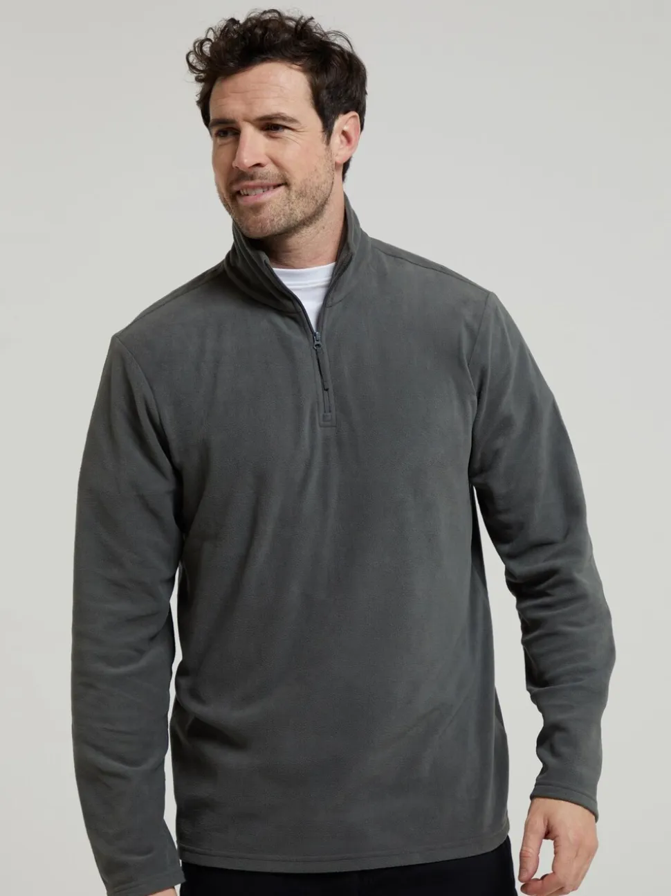Mountain Warehouse Light Grey Mens Camber II Half Zip Quick Drying Fleece