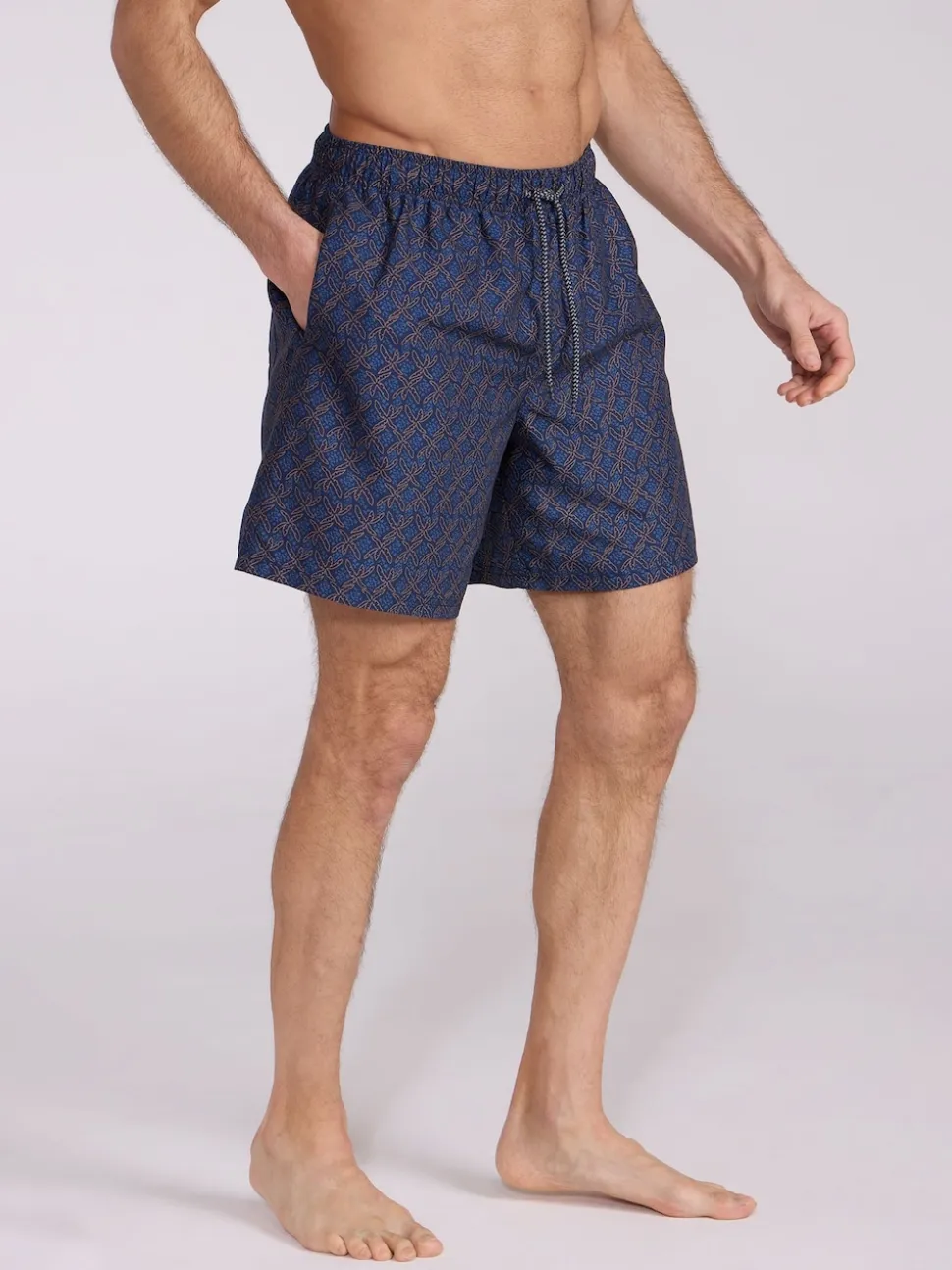Mountain Warehouse Light Blue Mens Aruba Printed Quick Drying Swimshorts with UV Max Protection
