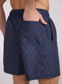 Mountain Warehouse Light Blue Mens Aruba Printed Quick Drying Swimshorts with UV Max Protection