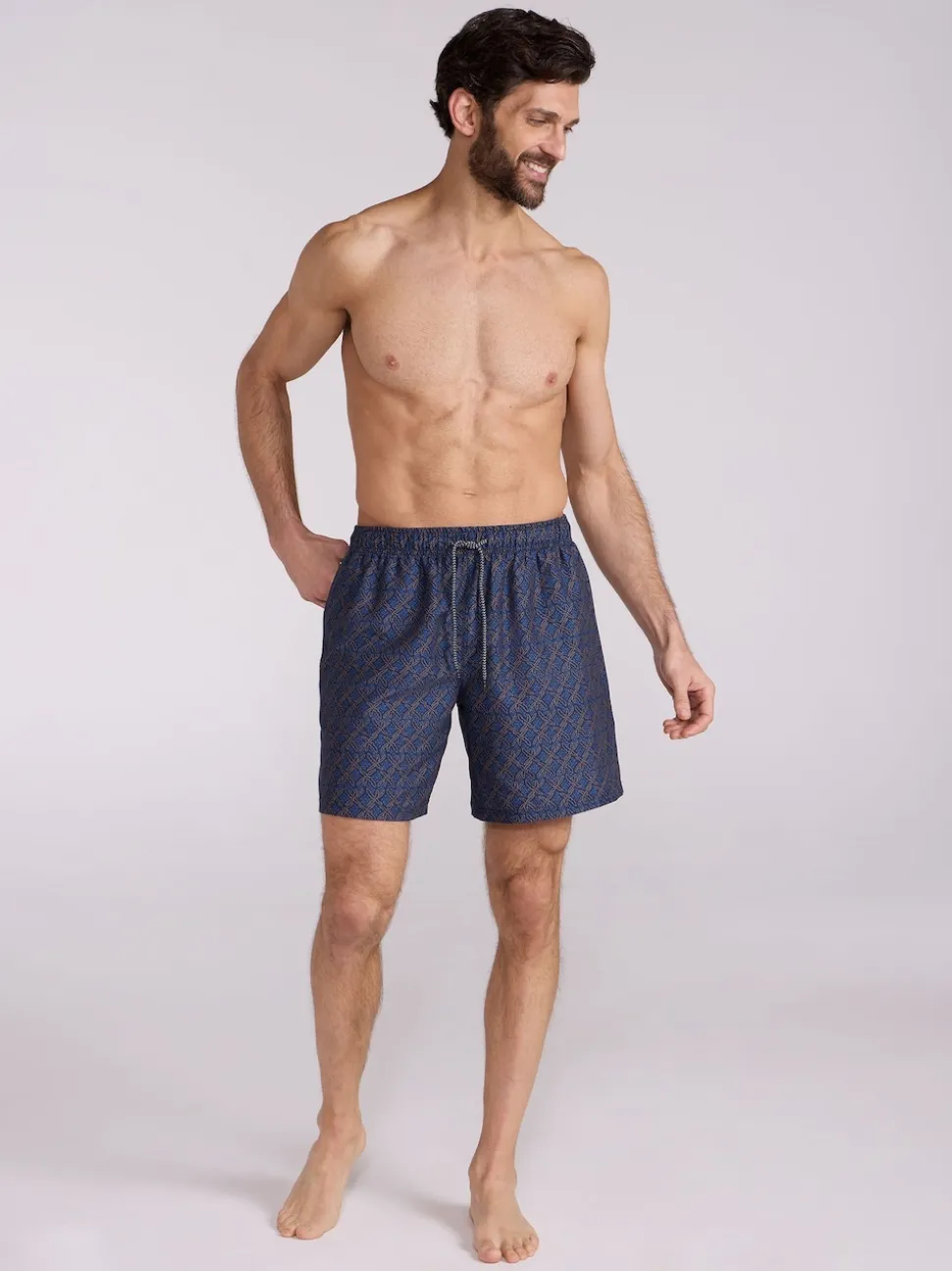 Mountain Warehouse Light Blue Mens Aruba Printed Quick Drying Swimshorts with UV Max Protection