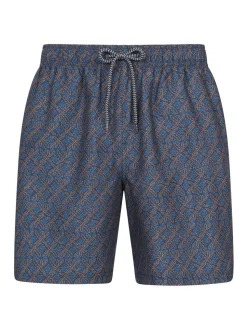 Mountain Warehouse Light Blue Mens Aruba Printed Quick Drying Swimshorts with UV Max Protection